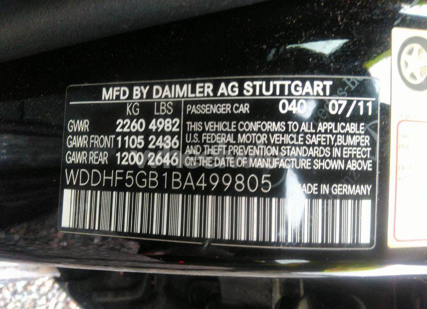 Photo 9 of 2011 Mercedes-benz E 350 (VIN WDDHF5GB1BA499805)