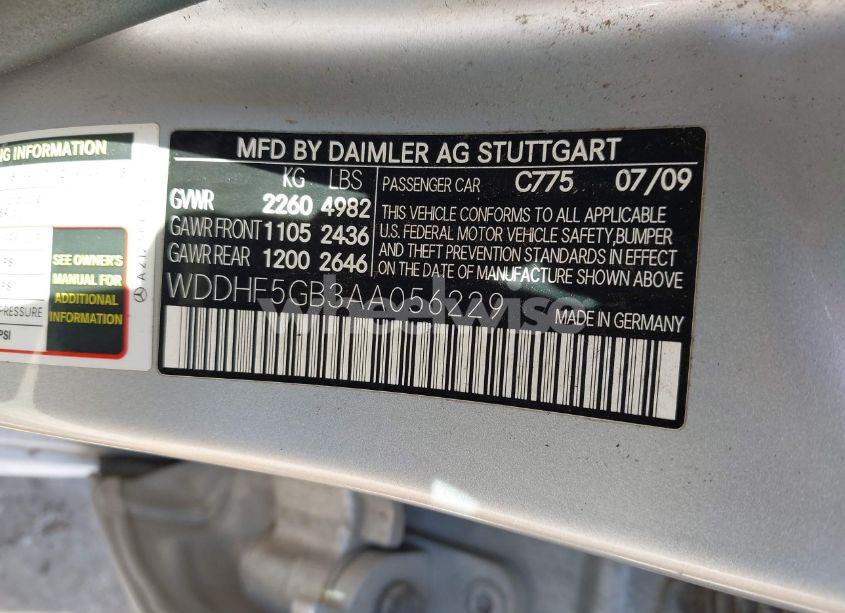 Photo 9 of 2010 Mercedes-benz E 350 (VIN WDDHF5GB3AA056229)