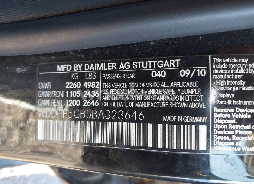 Photo 9 of 2011 Mercedes-benz E 350 (VIN WDDHF5GB5BA323646)