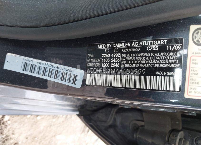 Photo 9 of 2010 Mercedes-benz E 350 (VIN WDDHF5GB9AA135999)