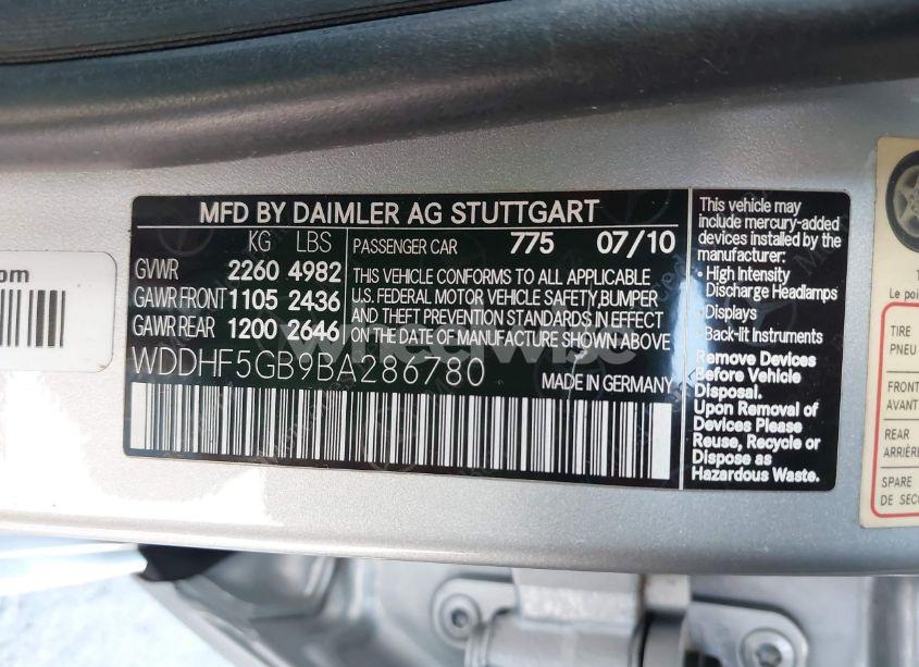 Photo 9 of 2011 Mercedes-benz E 350 (VIN WDDHF5GB9BA286780)