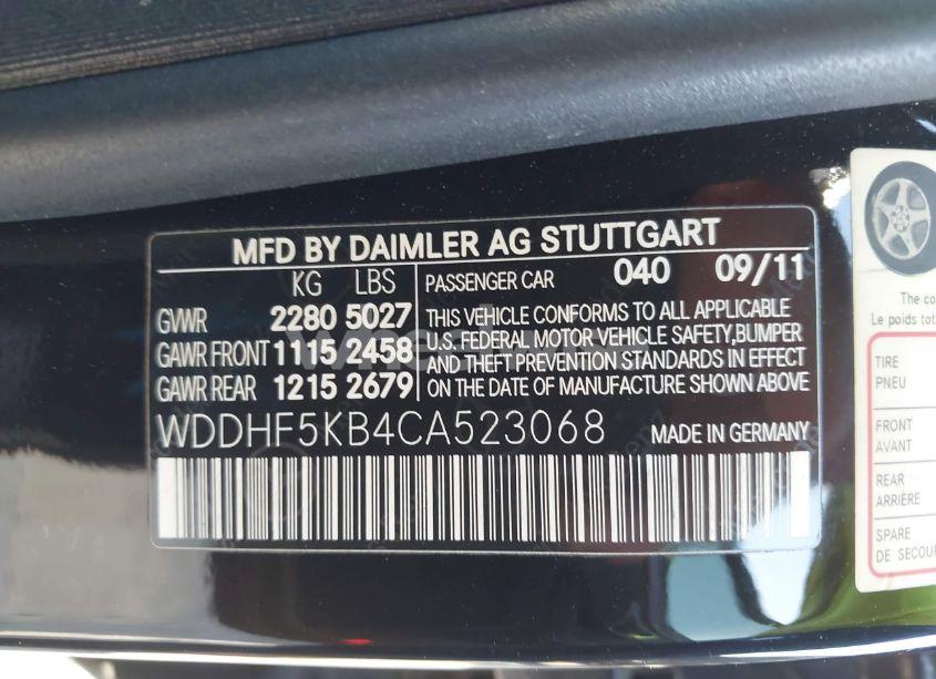 Photo 9 of 2012 Mercedes-benz E 350 (VIN WDDHF5KB4CA523068)
