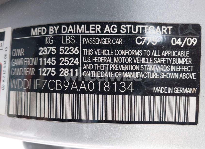 Photo 9 of 2010 Mercedes-benz E 550 (VIN WDDHF7CB9AA018134)