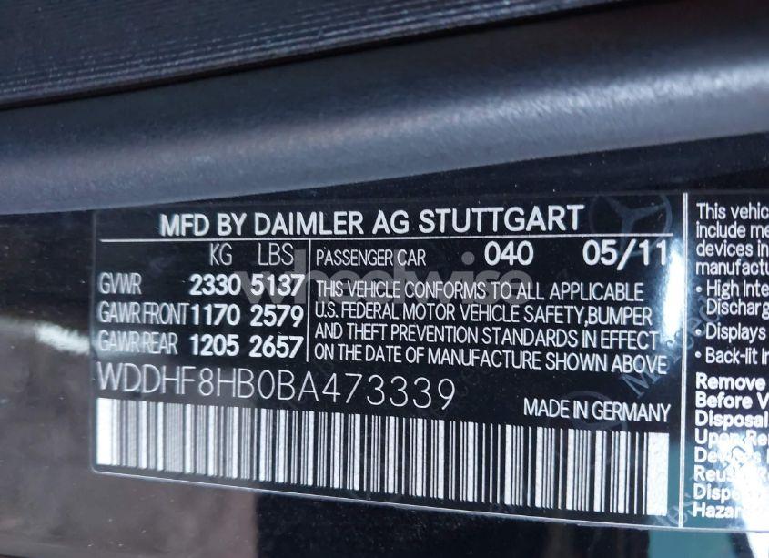 Photo 9 of 2011 Mercedes-benz E 350 4MATIC (VIN WDDHF8HB0BA473339)