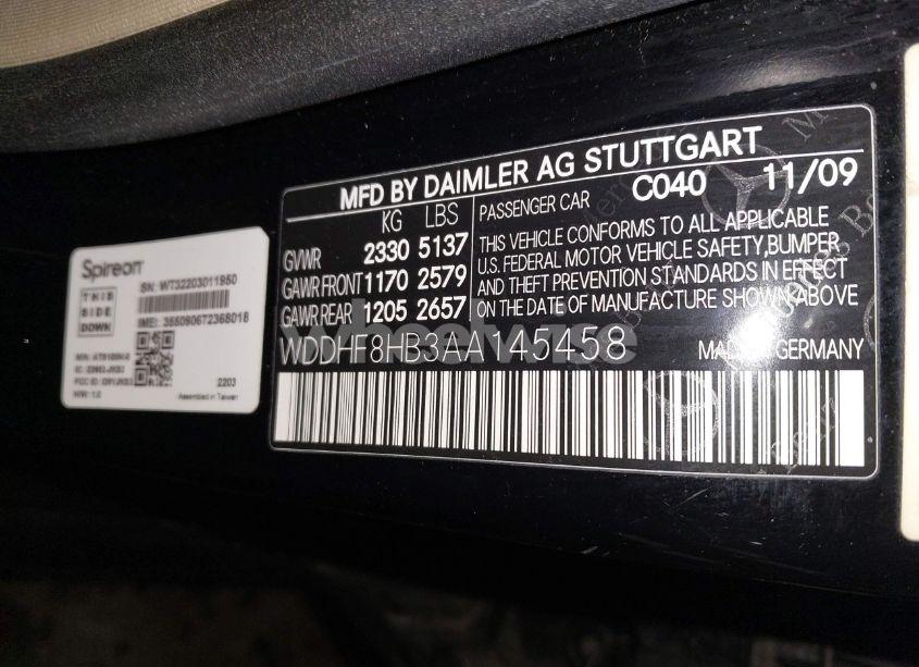 Photo 9 of 2010 Mercedes-benz E 350 4MATIC (VIN WDDHF8HB3AA145458)