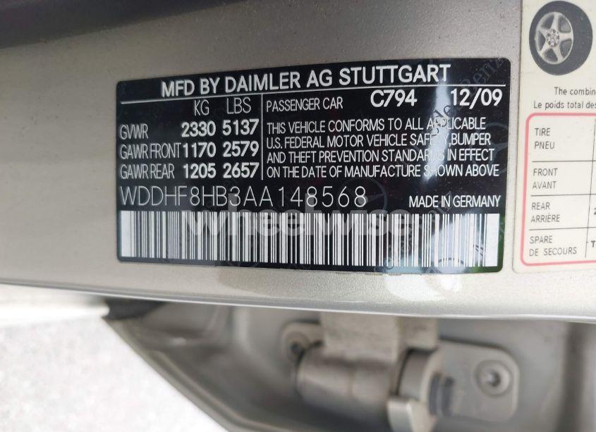 Photo 9 of 2010 Mercedes-benz E 350 4MATIC (VIN WDDHF8HB3AA148568)