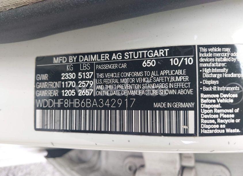 Photo 9 of 2011 Mercedes-benz E 350 4MATIC (VIN WDDHF8HB6BA342917)