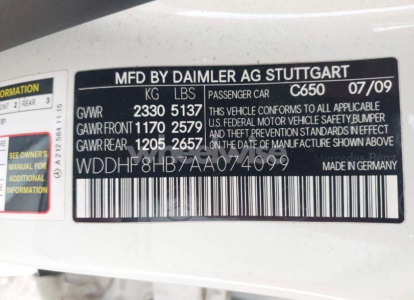 Photo 9 of 2010 Mercedes-benz E 350 4MATIC (VIN WDDHF8HB7AA074099)