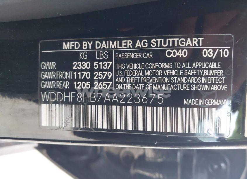 Photo 9 of 2010 Mercedes-benz E 350 4MATIC (VIN WDDHF8HB7AA223675)