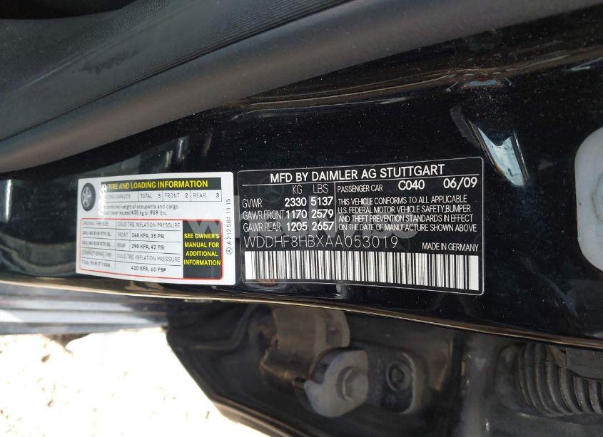 Photo 9 of 2010 Mercedes-benz E 350 4MATIC (VIN WDDHF8HBXAA053019)