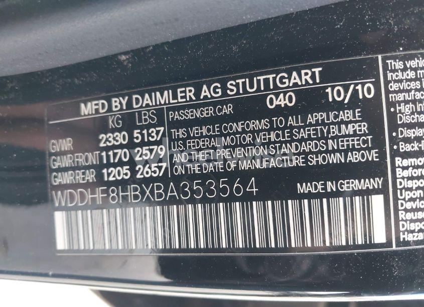 Photo 9 of 2011 Mercedes-benz E 350 4MATIC (VIN WDDHF8HBXBA353564)