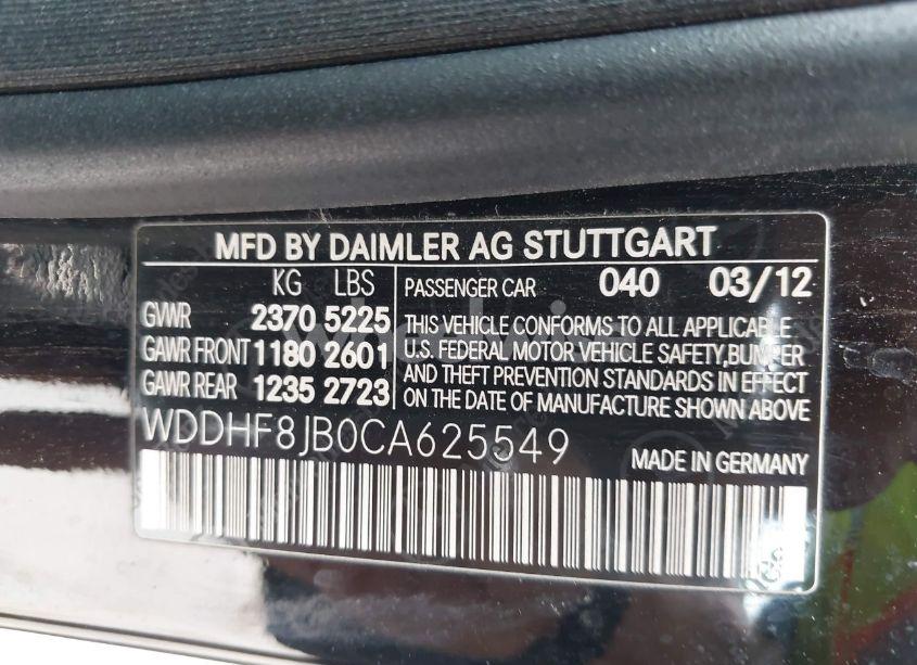 Photo 9 of 2012 Mercedes-benz E 350 4MATIC (VIN WDDHF8JB0CA625549)