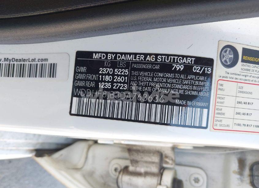 Photo 9 of 2013 Mercedes-benz E 350 4MATIC (VIN WDDHF8JB3DA763636)