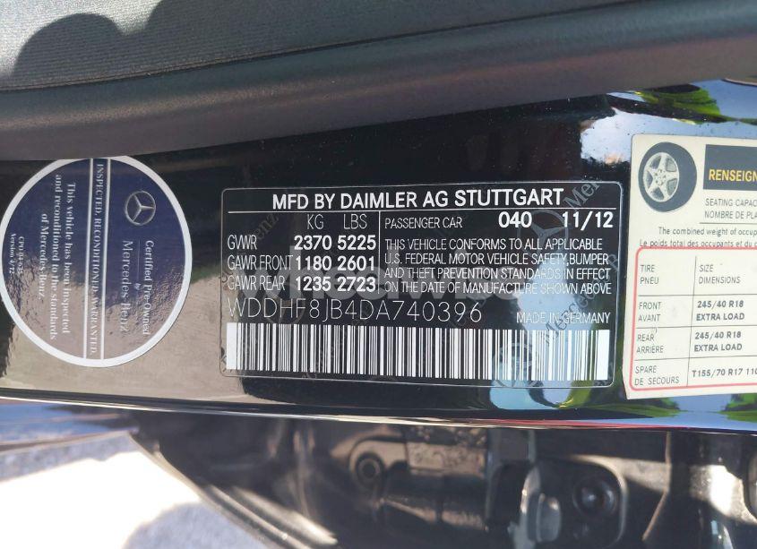 Photo 9 of 2013 Mercedes-benz E 350 4MATIC (VIN WDDHF8JB4DA740396)