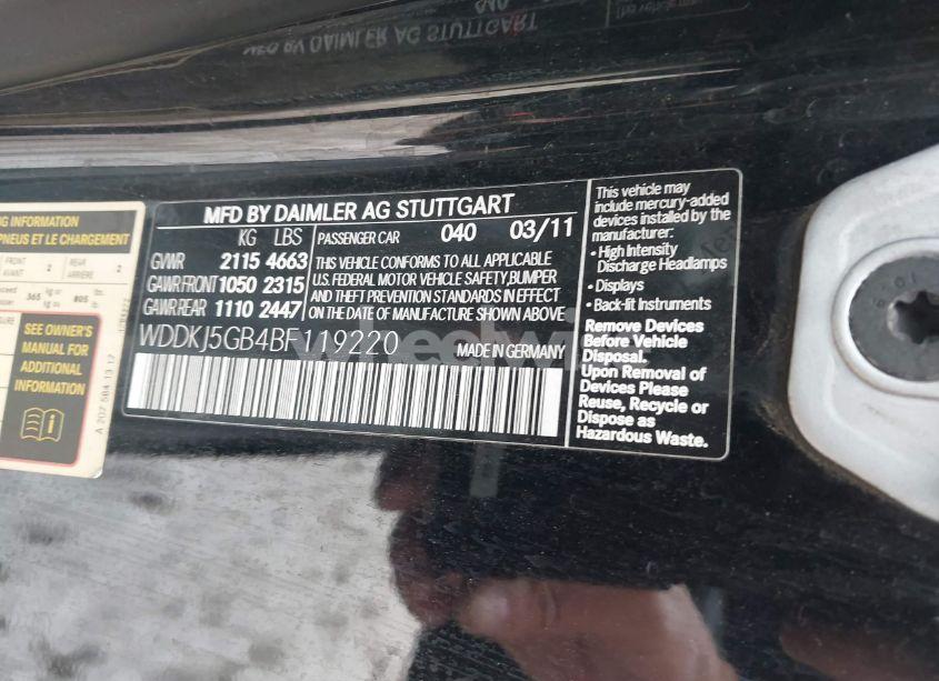 Photo 9 of 2011 Mercedes-benz E 350 (VIN WDDKJ5GB4BF119220)