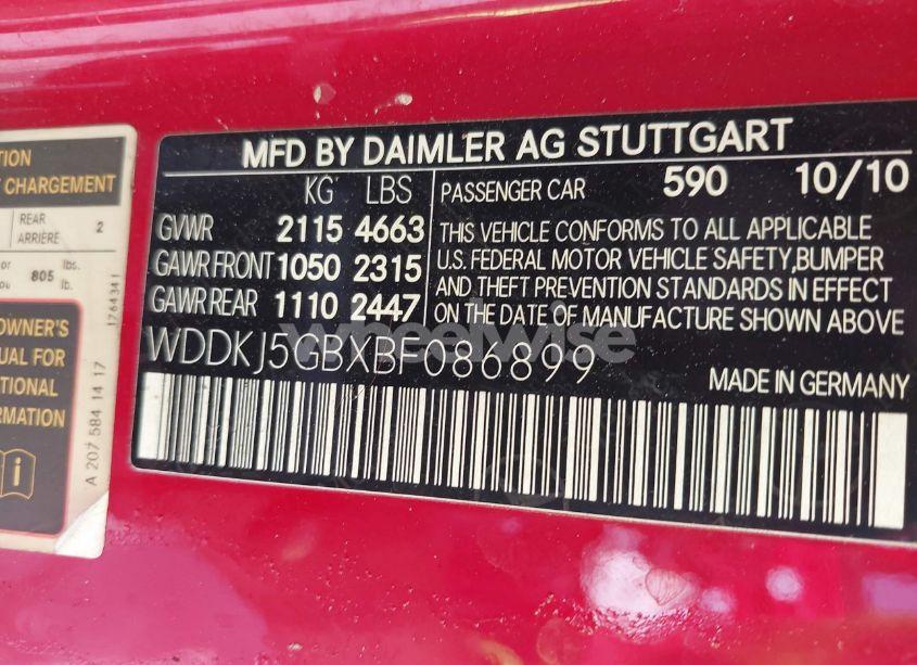 Photo 9 of 2011 Mercedes-benz E 350 (VIN WDDKJ5GBXBF086899)