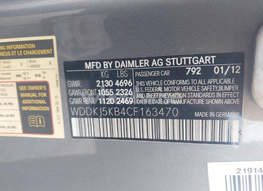 Photo 9 of 2012 Mercedes-benz E 350 (VIN WDDKJ5KB4CF163470)