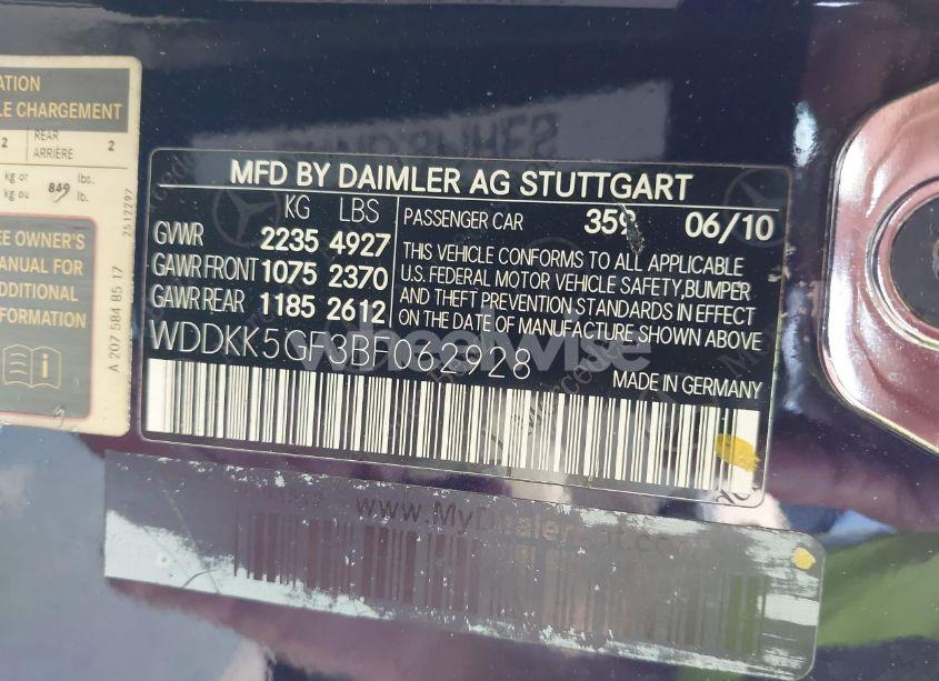 Photo 9 of 2011 Mercedes-benz E 350 (VIN WDDKK5GF3BF062928)