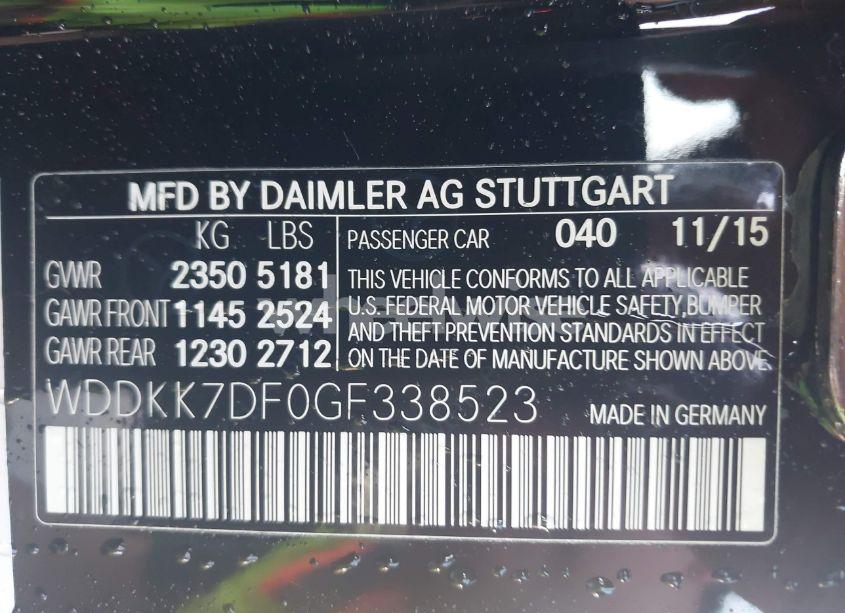 Photo 9 of 2016 Mercedes-benz E 550 (VIN WDDKK7DF0GF338523)