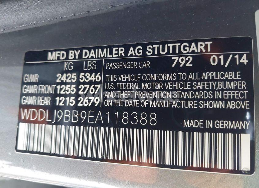 Photo 9 of 2014 Mercedes-benz Cls 550 4MATIC (VIN WDDLJ9BB9EA118388)