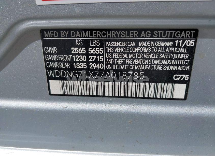 Photo 9 of 2007 Mercedes-benz S 550 (VIN WDDNG71X77A018785)