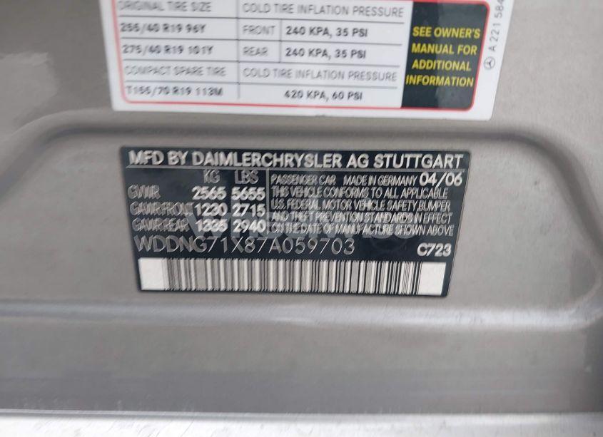 Photo 9 of 2007 Mercedes-benz S 550 (VIN WDDNG71X87A059703)