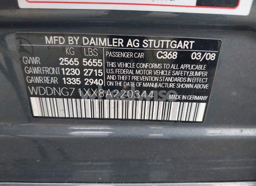 Photo 9 of 2008 Mercedes-benz S 550 (VIN WDDNG71XX8A220344)