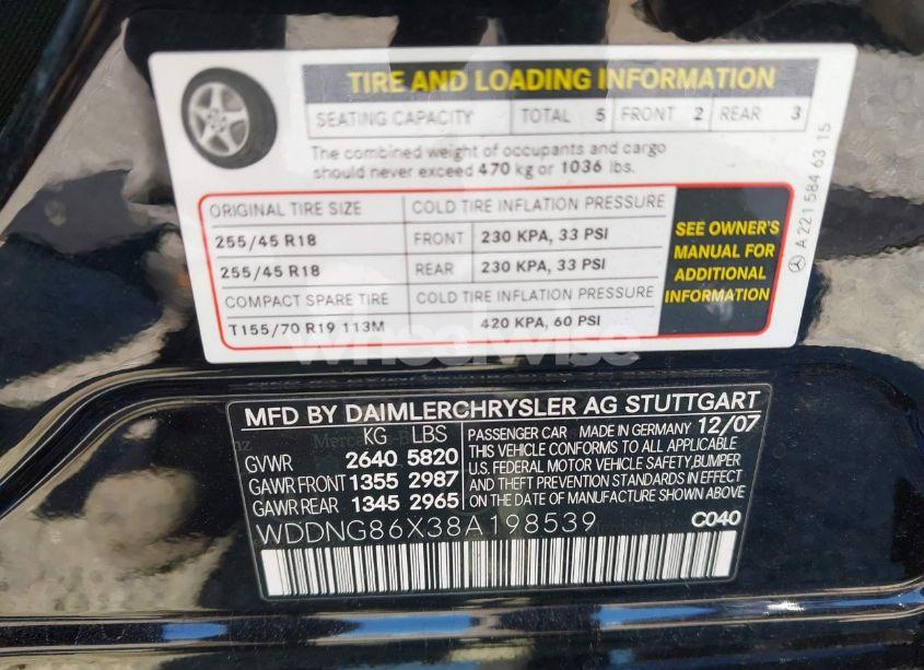 Photo 9 of 2008 Mercedes-benz S 550 4MATIC (VIN WDDNG86X38A198539)