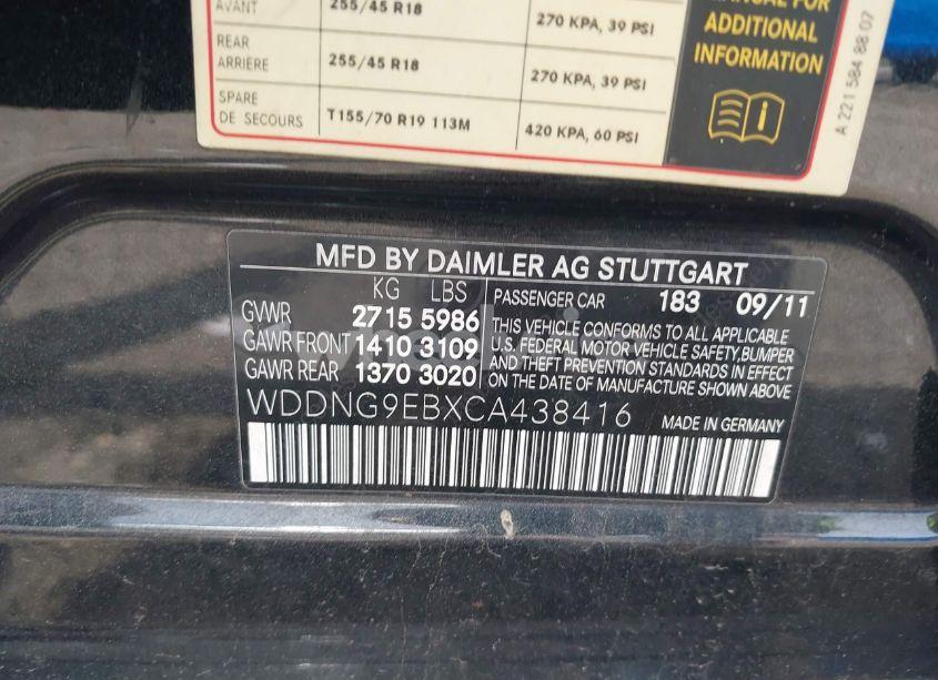 Photo 9 of 2012 Mercedes-benz S 550 4MATIC (VIN WDDNG9EBXCA438416)