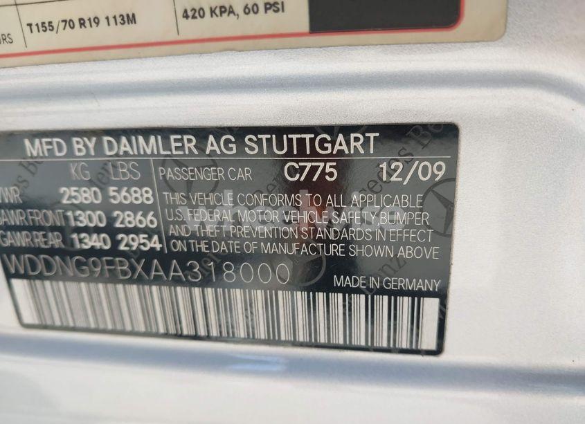 Photo 9 of 2010 Mercedes-benz S 400 HYBRID (VIN WDDNG9FBXAA318000)