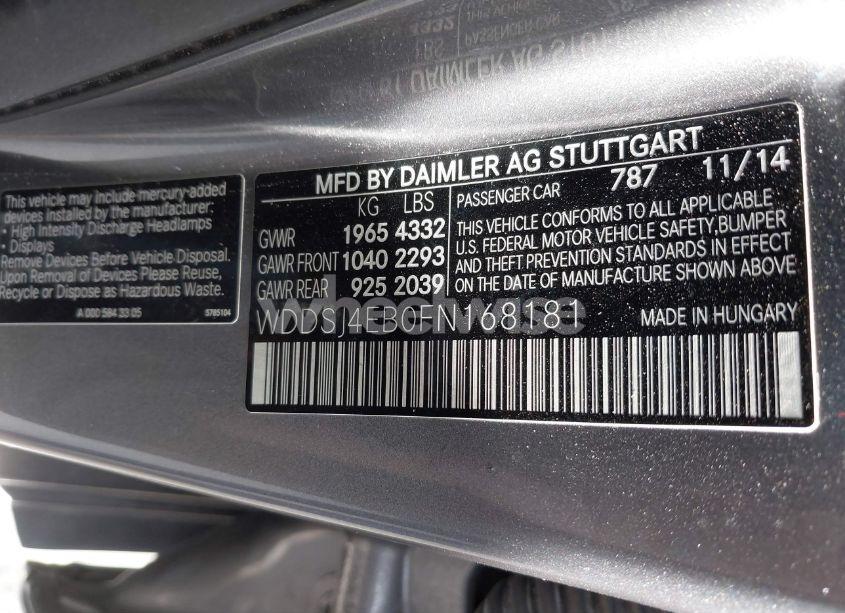 Photo 9 of 2015 Mercedes-benz Cla 250 (VIN WDDSJ4EB0FN168181)