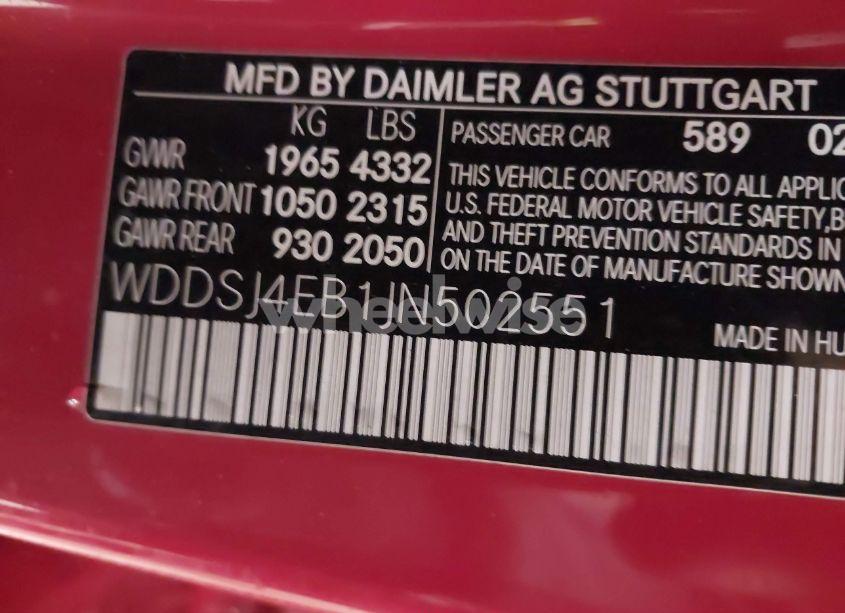 Photo 9 of 2018 Mercedes-benz Cla 250 (VIN WDDSJ4EB1JN502551)