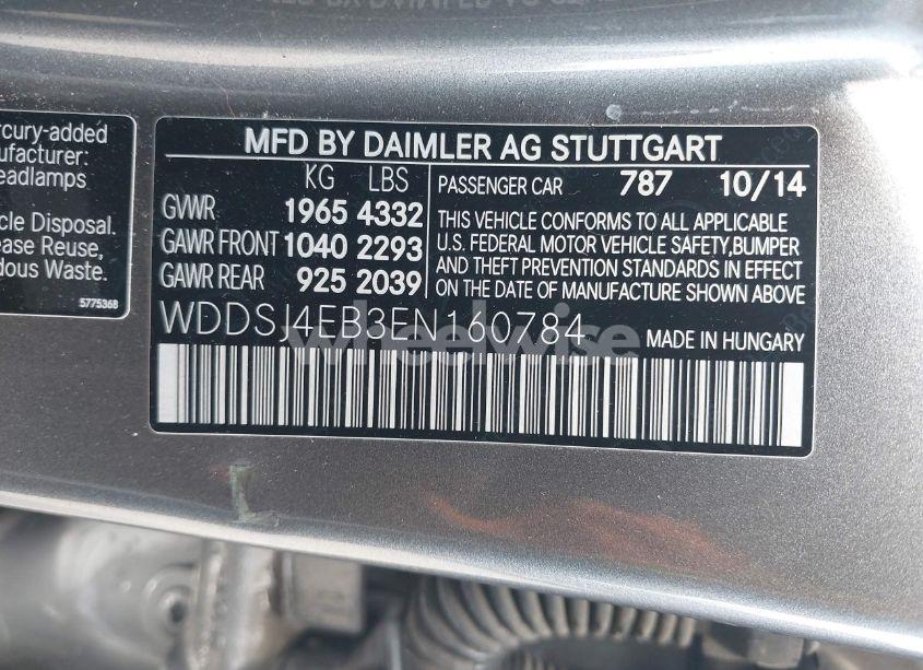 Photo 9 of 2014 Mercedes-benz Cla 250 (VIN WDDSJ4EB3EN160784)