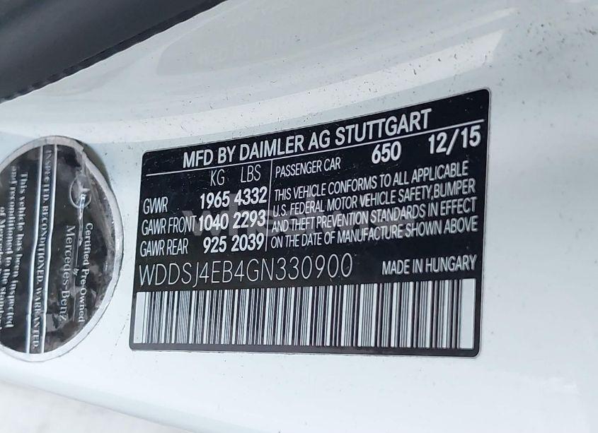 Photo 9 of 2016 Mercedes-benz Cla 250 (VIN WDDSJ4EB4GN330900)