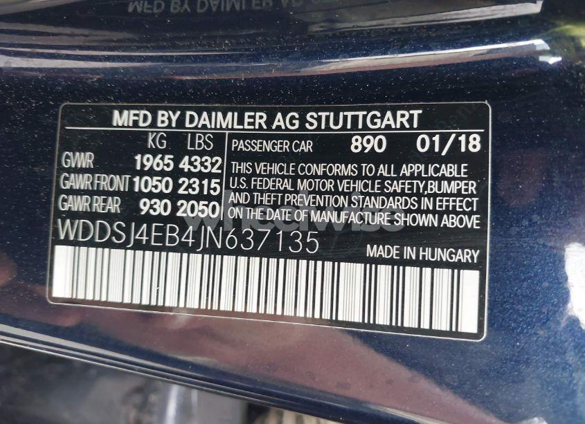 Photo 9 of 2018 Mercedes-benz Cla 250 (VIN WDDSJ4EB4JN637135)