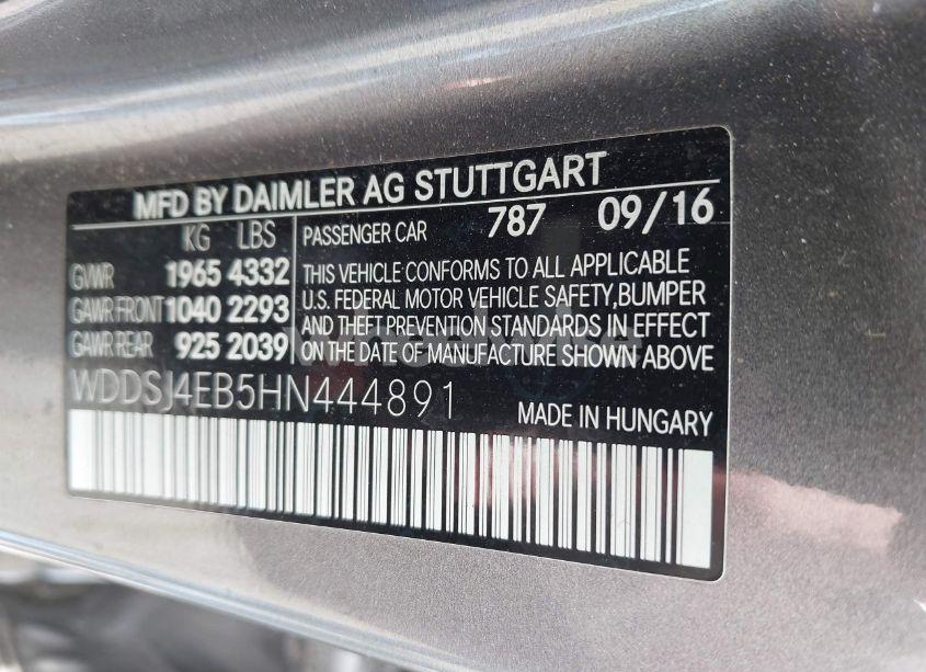 Photo 9 of 2017 Mercedes-benz Cla 250 (VIN WDDSJ4EB5HN444891)