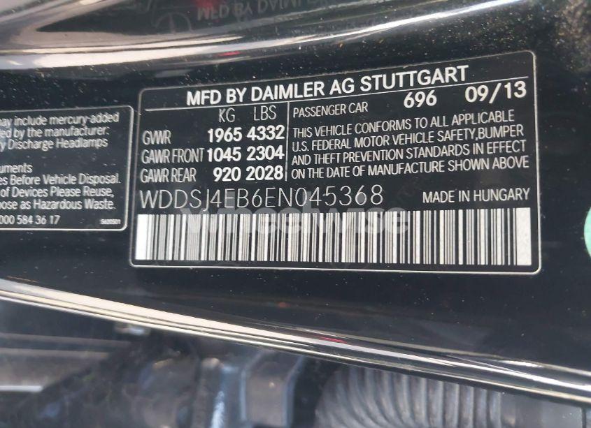 Photo 9 of 2014 Mercedes-benz Cla 250 (VIN WDDSJ4EB6EN045368)