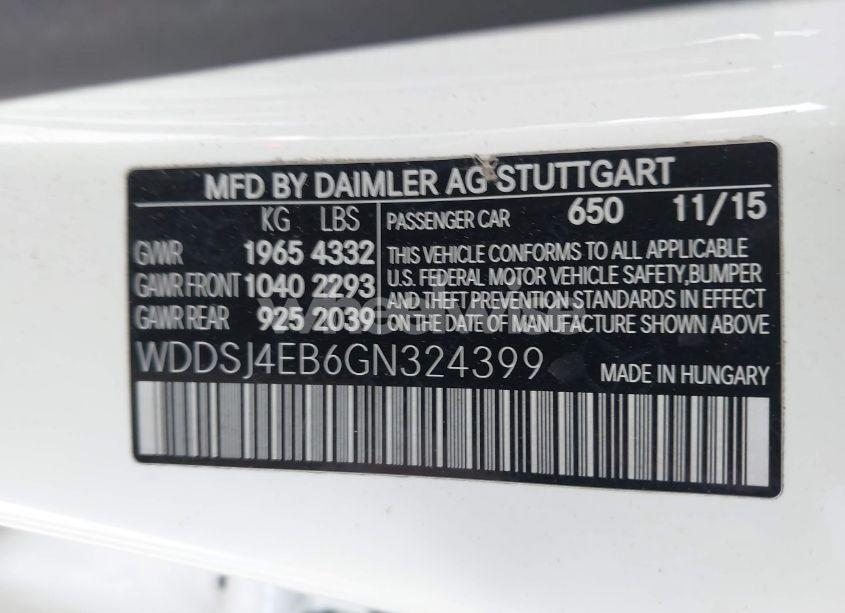 Photo 9 of 2016 Mercedes-benz Cla 250 (VIN WDDSJ4EB6GN324399)