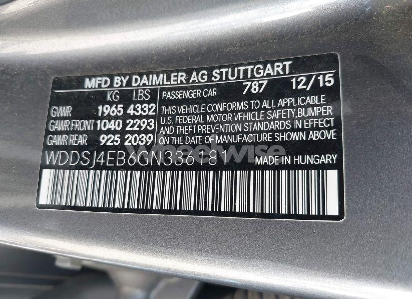 Photo 9 of 2016 Mercedes-benz Cla 250 (VIN WDDSJ4EB6GN336181)