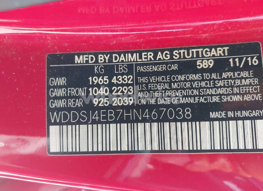 Photo 9 of 2017 Mercedes-benz Cla 250 (VIN WDDSJ4EB7HN467038)