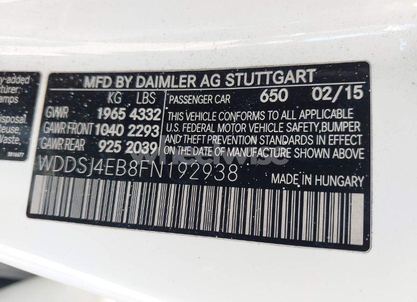 Photo 9 of 2015 Mercedes-benz Cla 250 (VIN WDDSJ4EB8FN192938)