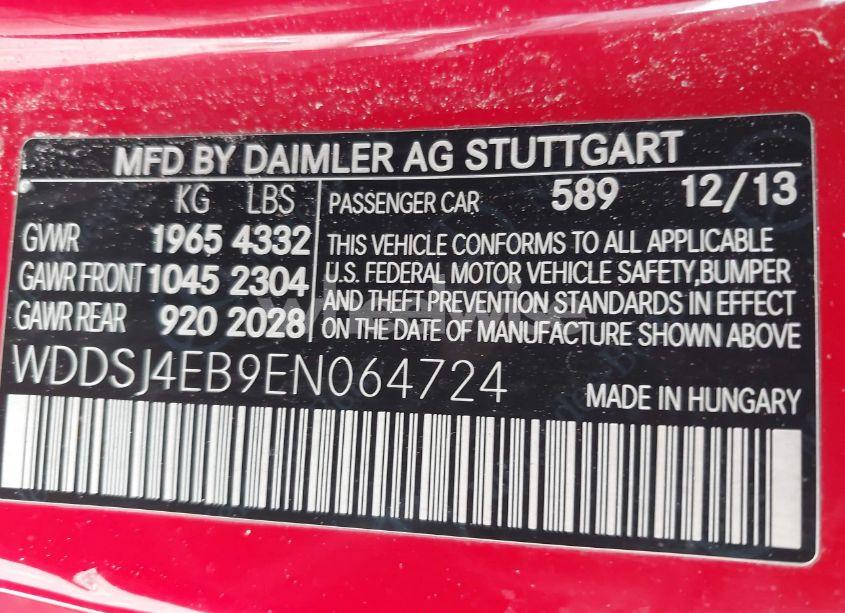 Photo 9 of 2014 Mercedes-benz Cla 250 (VIN WDDSJ4EB9EN064724)