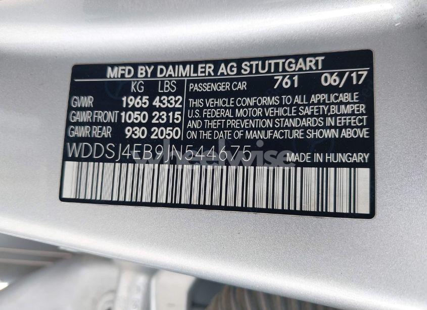 Photo 9 of 2018 Mercedes-benz Cla 250 (VIN WDDSJ4EB9JN544675)
