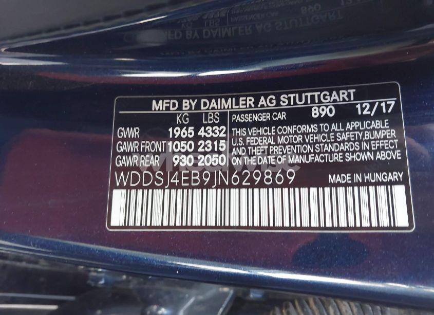 Photo 9 of 2018 Mercedes-benz Cla 250 (VIN WDDSJ4EB9JN629869)