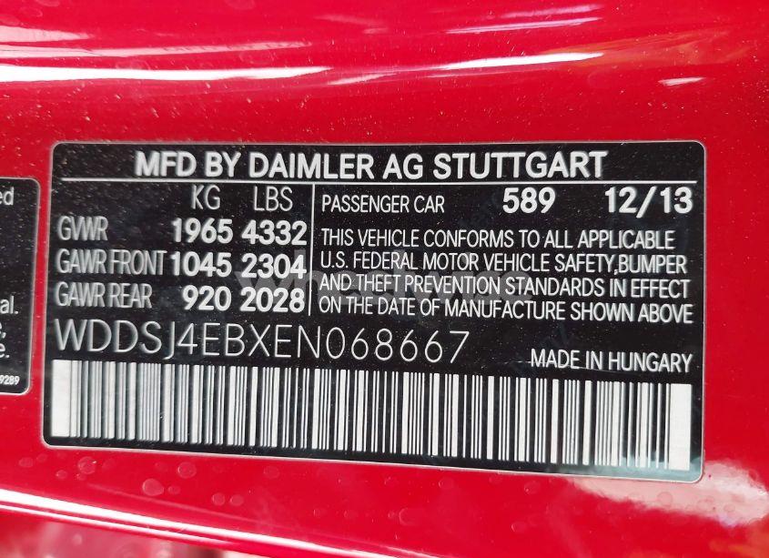 Photo 9 of 2014 Mercedes-benz Cla 250 (VIN WDDSJ4EBXEN068667)