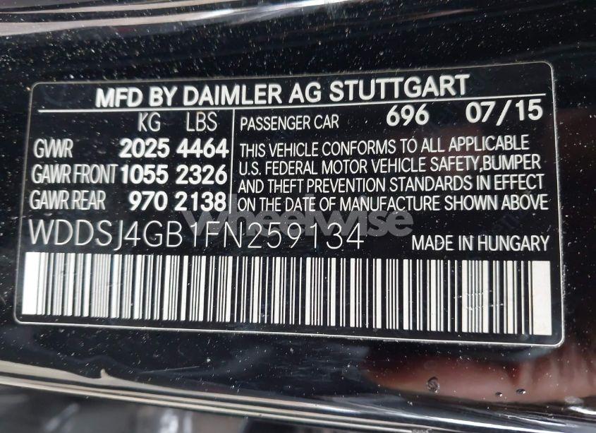 Photo 9 of 2015 Mercedes-benz Cla 250 4MATIC (VIN WDDSJ4GB1FN259134)