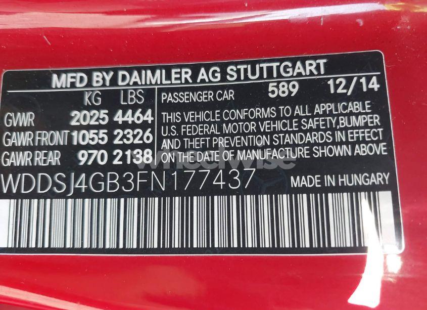 Photo 9 of 2015 Mercedes-benz Cla 250 4MATIC (VIN WDDSJ4GB3FN177437)