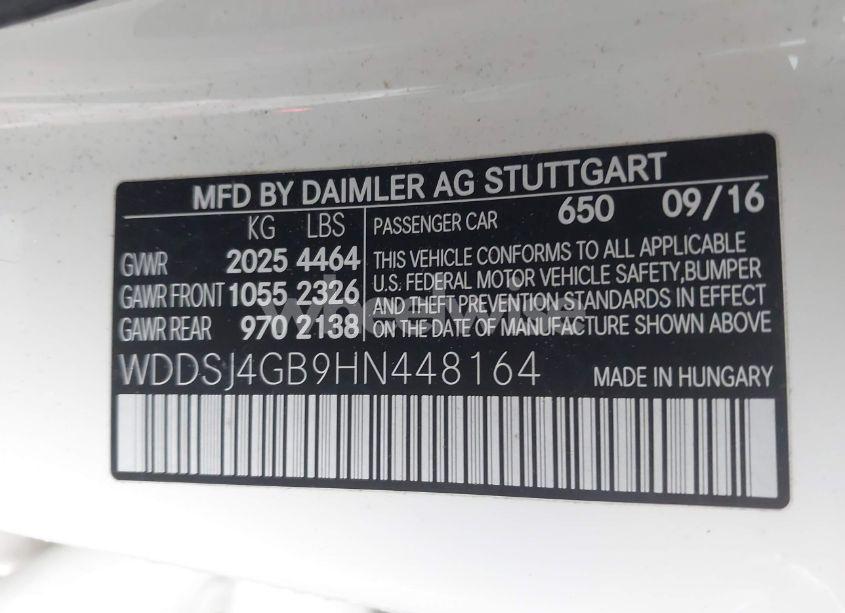 Photo 9 of 2017 Mercedes-benz Cla 250 4MATIC (VIN WDDSJ4GB9HN448164)