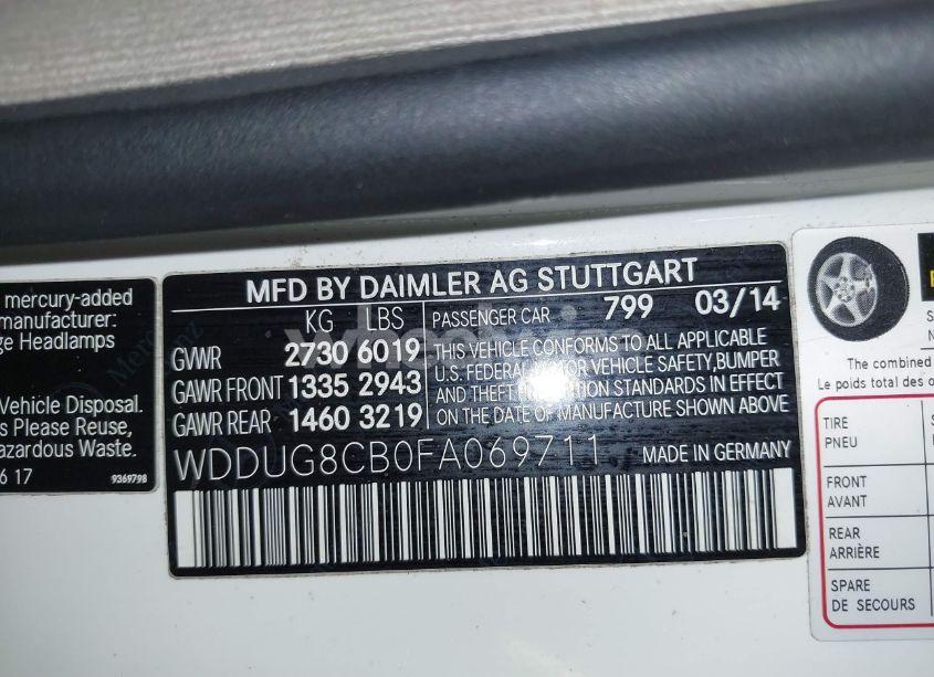 Photo 9 of 2015 Mercedes-benz S 550 (VIN WDDUG8CB0FA069711)