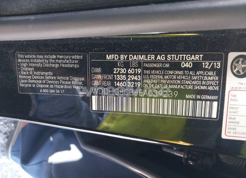 Photo 9 of 2014 Mercedes-benz S 550 (VIN WDDUG8CB8EA039239)